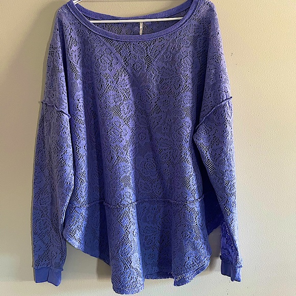Free People Tops - Free People Periwinkle Oversized Sweater Large